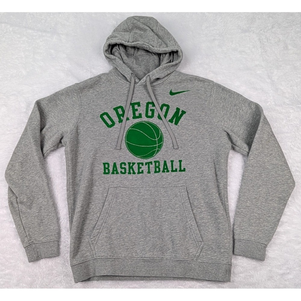 Nike Oregon Ducks Basketball Hoodie Men's Size M Gray Fleece Cotton‎ Blend